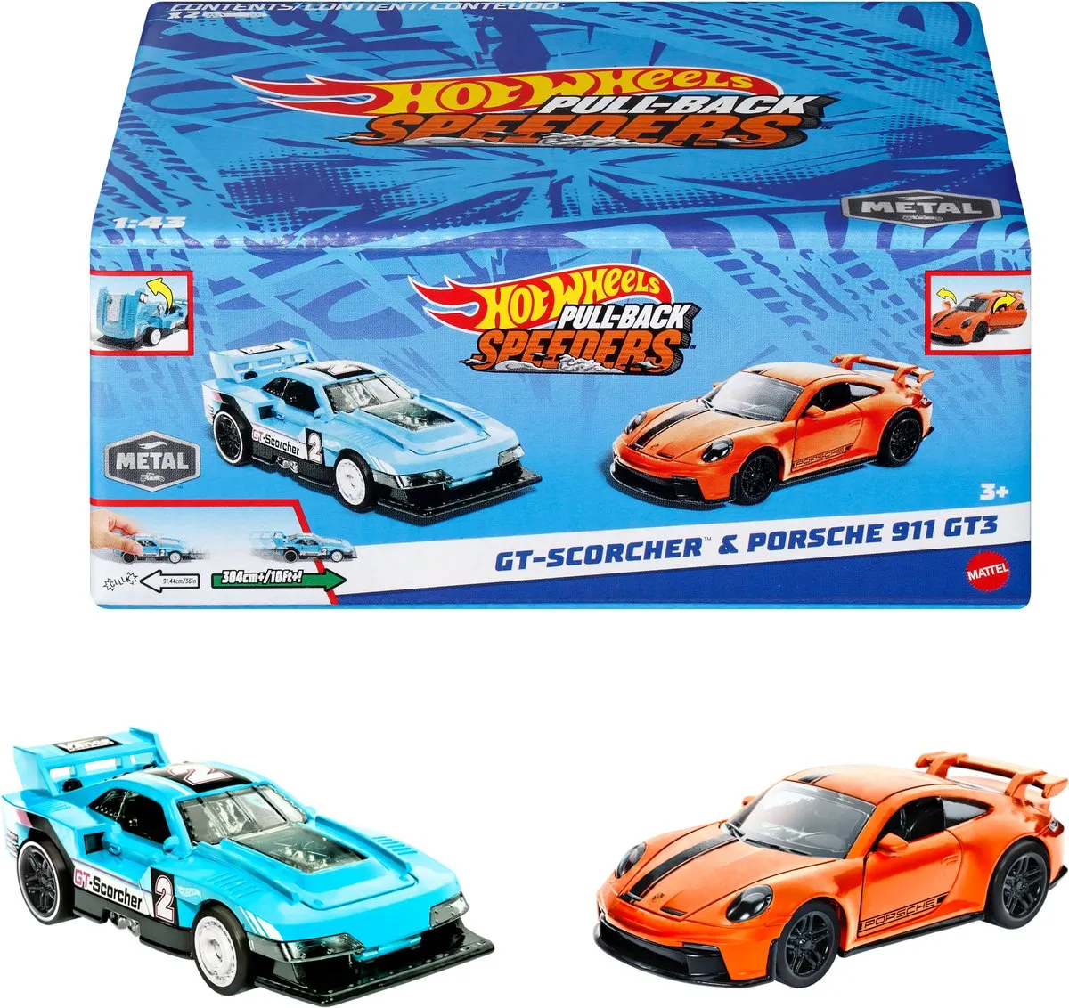 Hot Wheels Pull-Back Speeders Set 2 - HPR91 - Schaal 1:43 - afbeelding 6 van 6