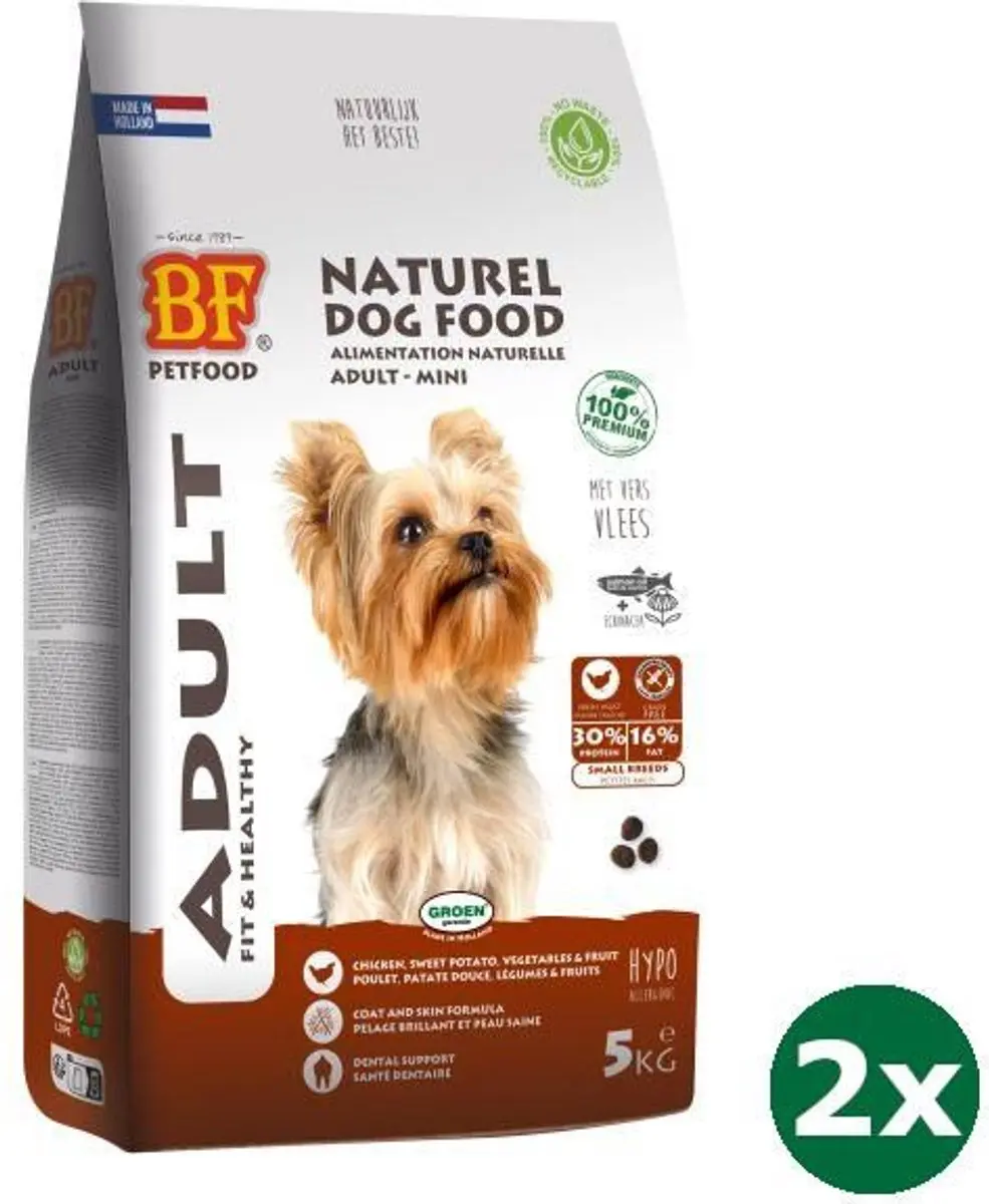 2x5 kg Bf petfood adult small breed hondenvoer