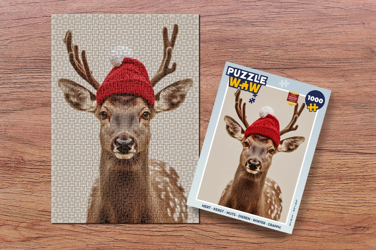 PuzzleWow Hert Kerst Legpuzzel 1000 Stuks