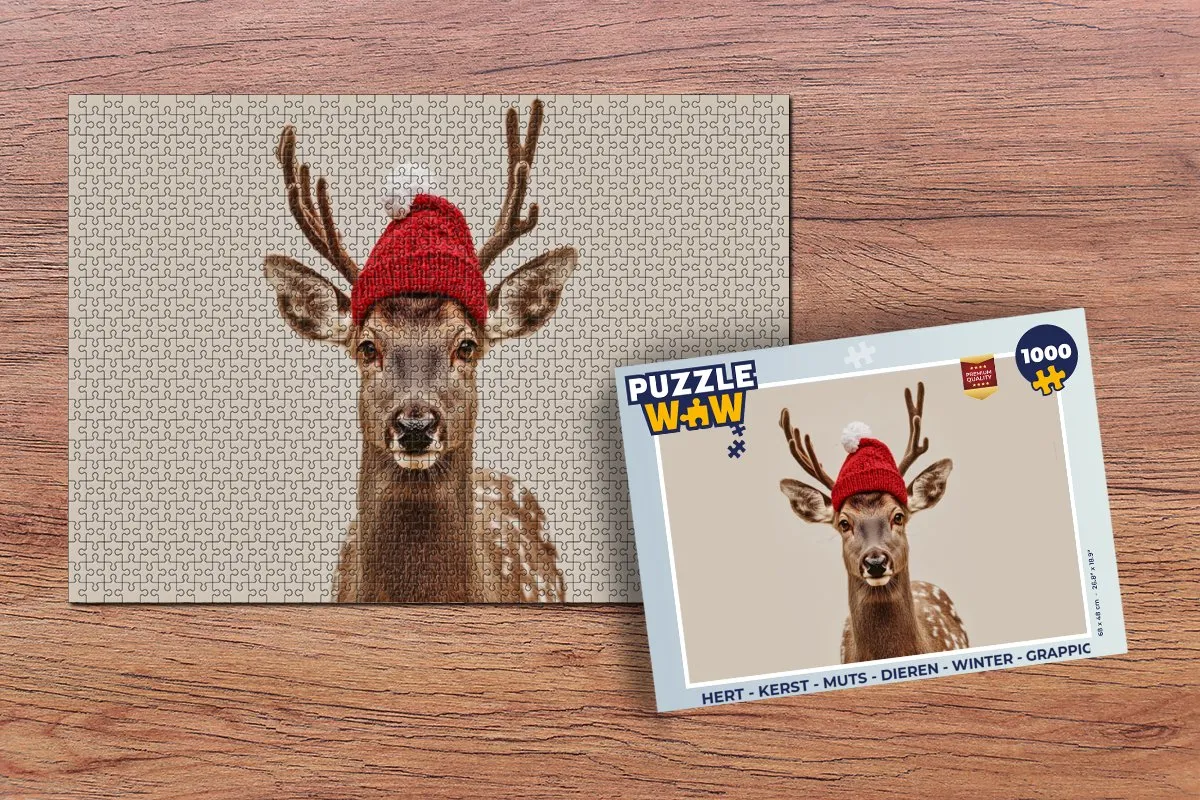 PuzzleWow Hert Kerst Legpuzzel 1000 Stuks