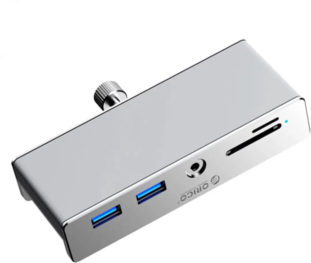 ORICO Hub 2X USB-A 3.0 SD/TF Audio - USB-C - Transparant - afbeelding 2 van 3