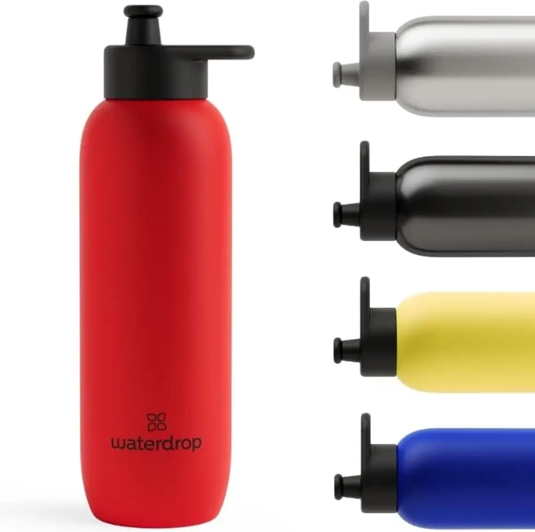 Sportfles, Roestvrij staal, Lekvrij, Inclusief opklapbare dop, 800 ml Sportwater