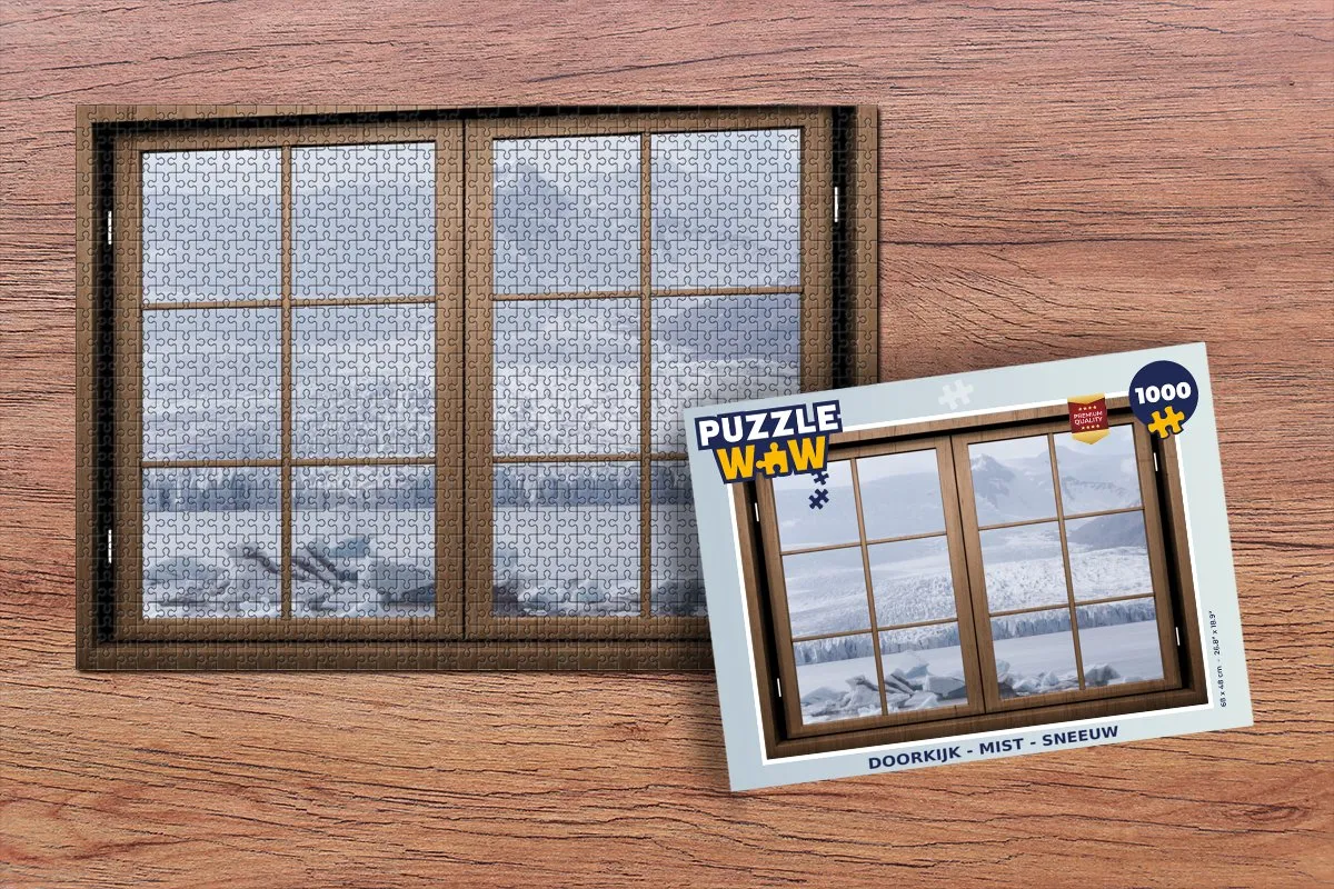 PuzzleWow Doorkijk Mist Sneeuw Legpuzzel 1000 Stuks - Multicolor