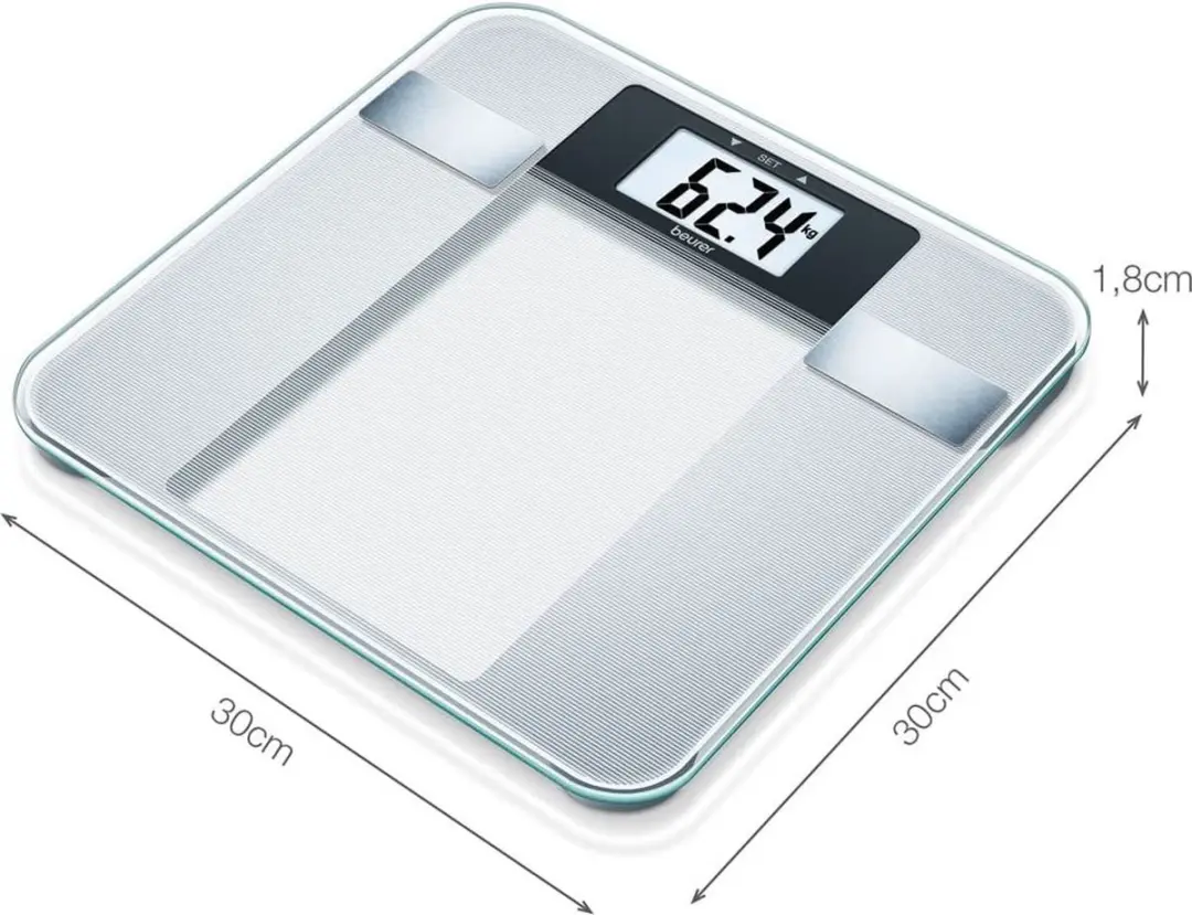 Beurer BG 13 Personenweegschaal - Lichaamsanalyse - 180 kg - 10 Gebruikers - Grijs - afbeelding 2 van 6