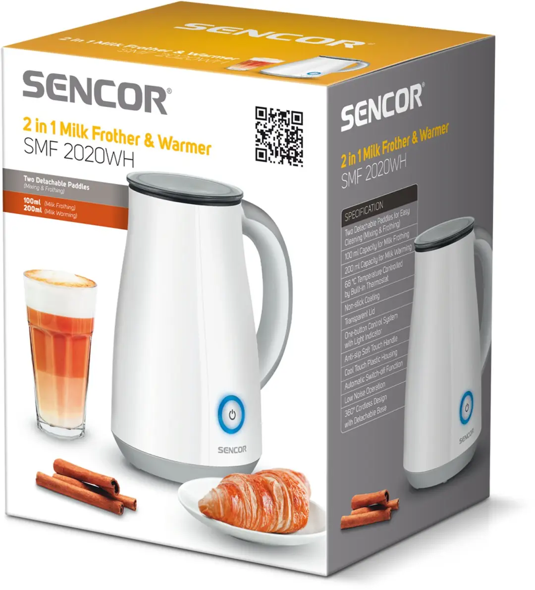 Sencor SMF 2020WH Melkopschuimer - 450W - Wit - afbeelding 2 van 2