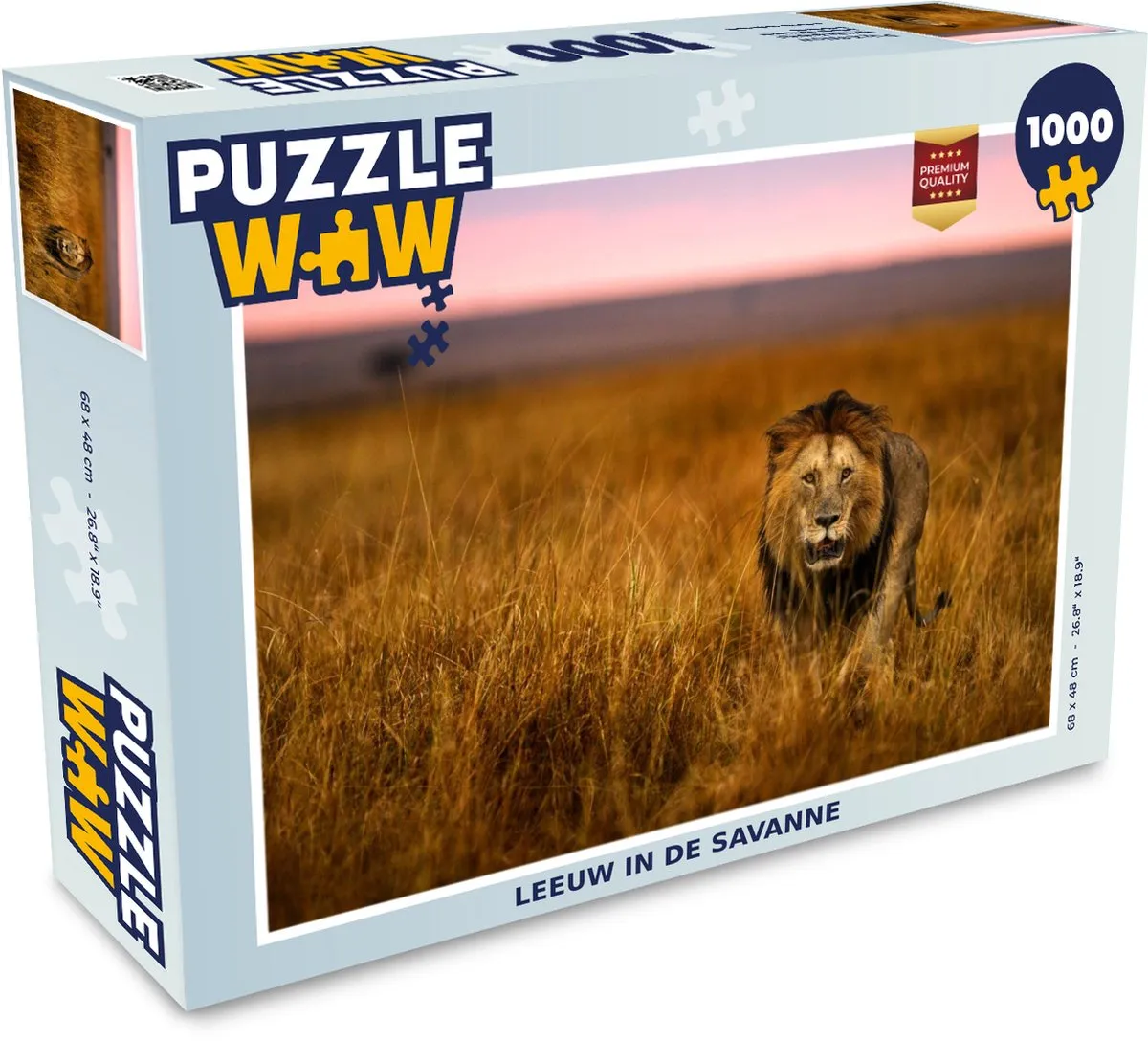 PuzzleWow Leeuw Savanne Legpuzzel 1000 Stuks - Multicolor