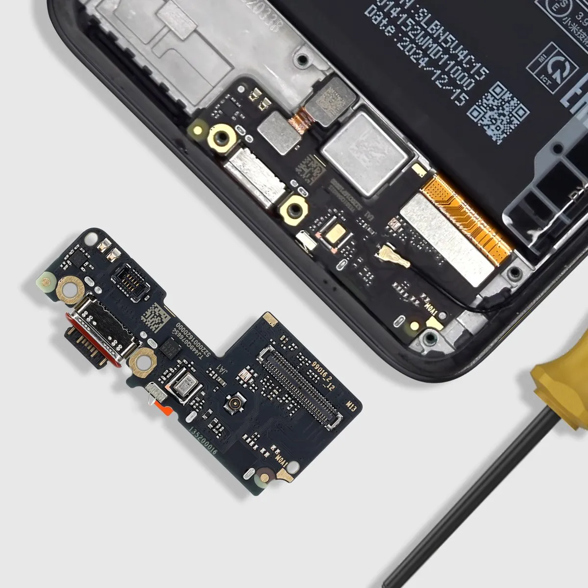 Xiaomi Vervangende USB-C Oplaadconnector Poco X7 - Zwart