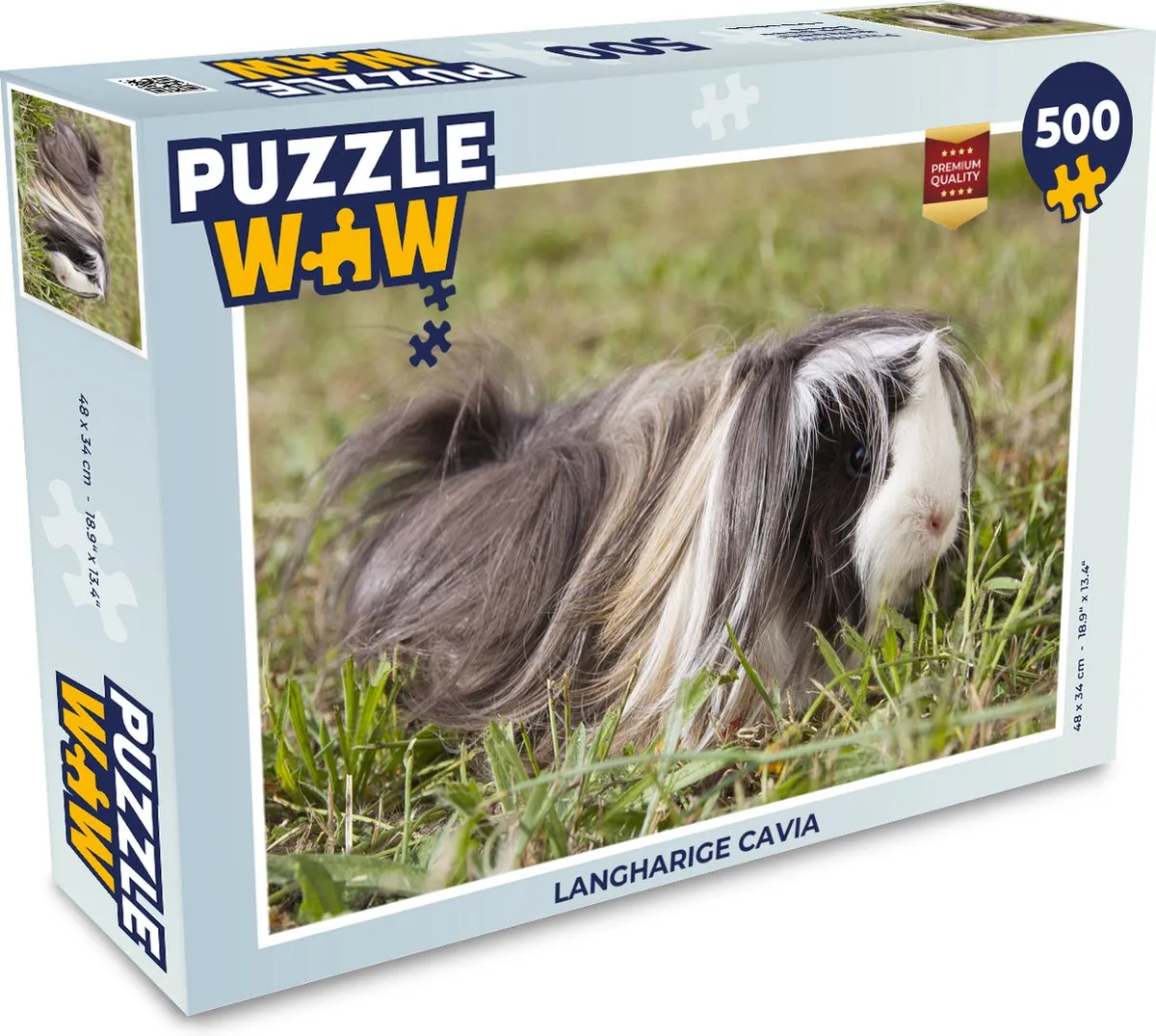 PuzzleWow Langharige cavia Legpuzzel 500 Stuks - Multicolor
