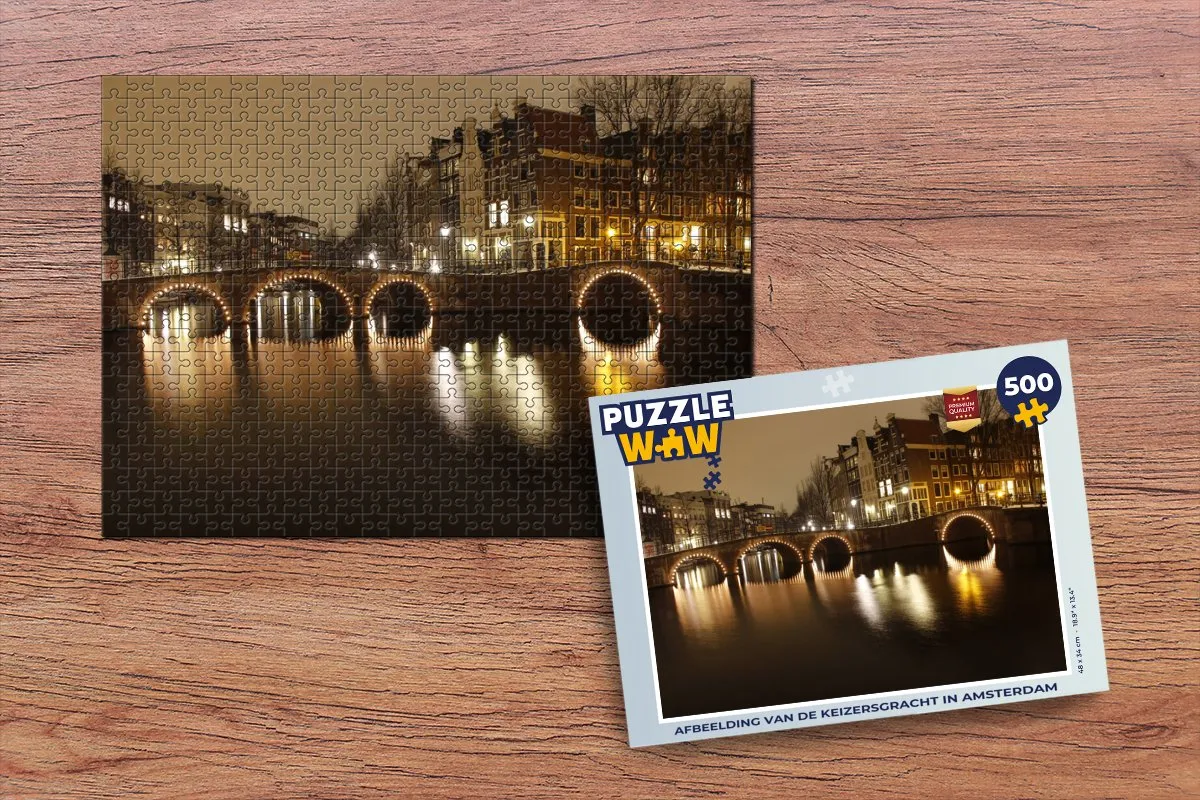 PuzzleWow Legpuzzel Keizersgracht Amsterdam 500 Stuks - Multicolor