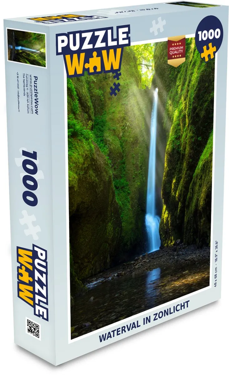 PuzzleWow Waterval Zon Legpuzzel 1000 Stuks