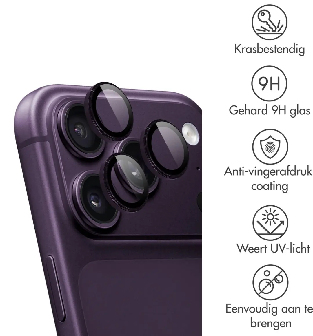 imoshion SH00099736 Camera Lens Protector - iPhone 18 Pro/Pro Max - 2 Stuks - Paars - afbeelding 2 van 6