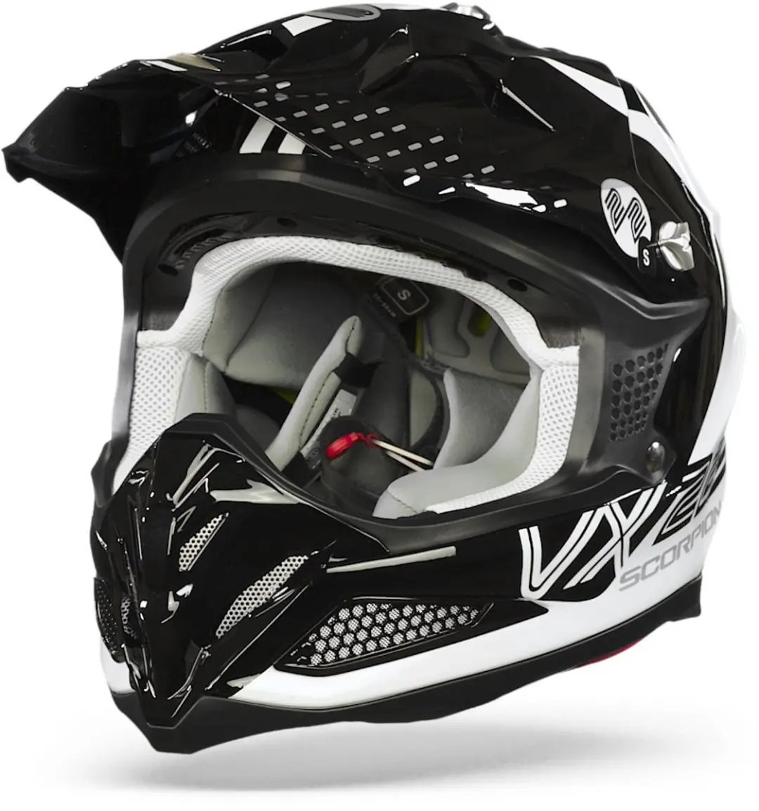 Scorpion VX-22 Air Ares Wit-Zwart-Neon Geel Crosshelm XL