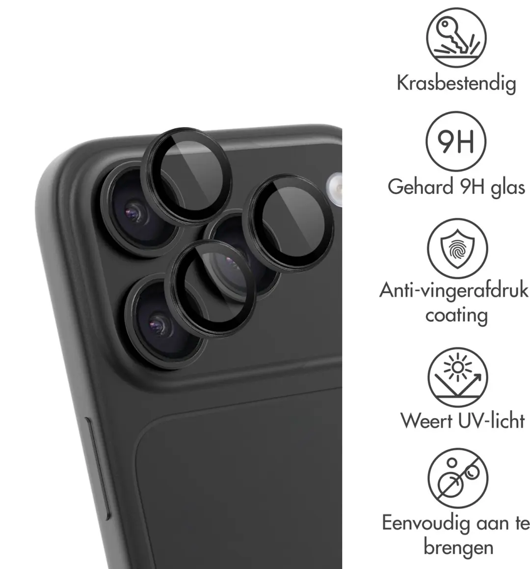 imoshion SH00099734 Camera Lens Protector - iPhone 18 Pro/Pro Max - 2 Stuks - Zwart - afbeelding 2 van 6