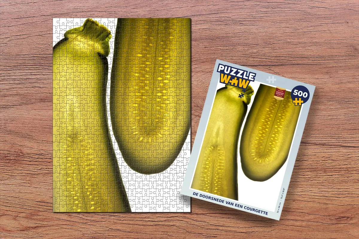PuzzleWow De doorsnede van een courgette Legpuzzel 500 Stuks