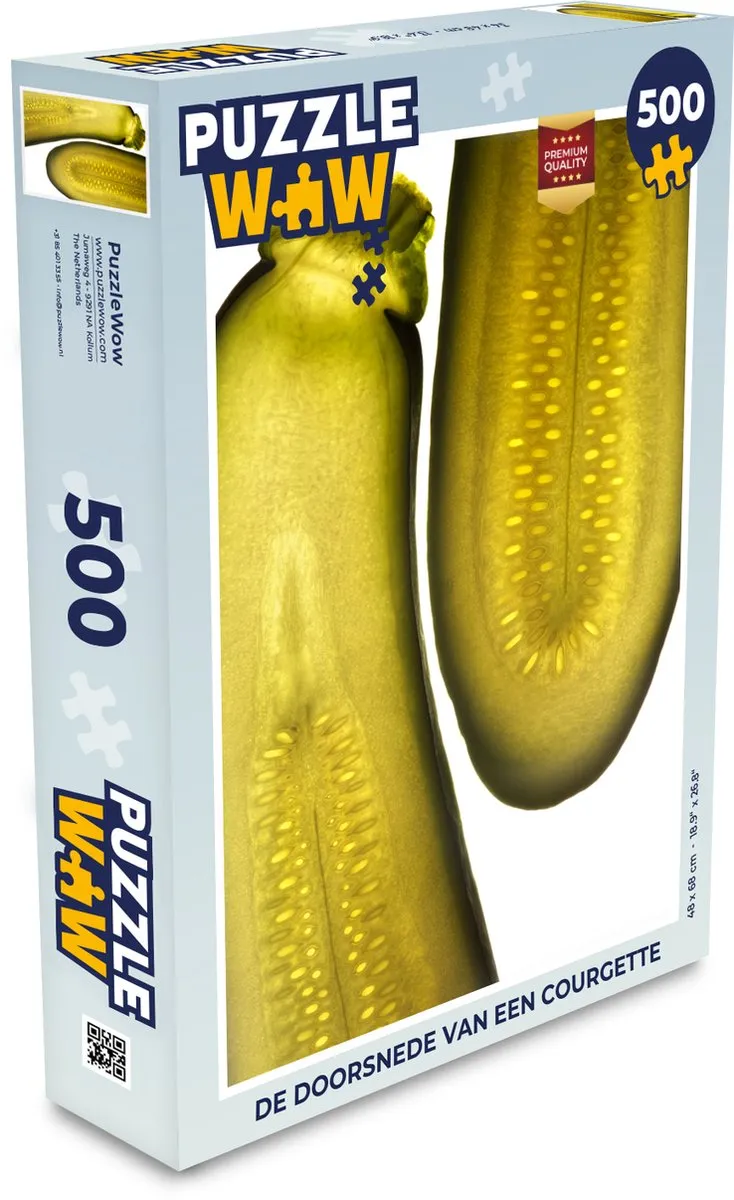 PuzzleWow De doorsnede van een courgette Legpuzzel 500 Stuks - Multicolor