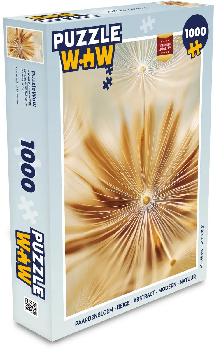 PuzzleWow Paardenbloem Legpuzzel 1000 Stuks - Abstract