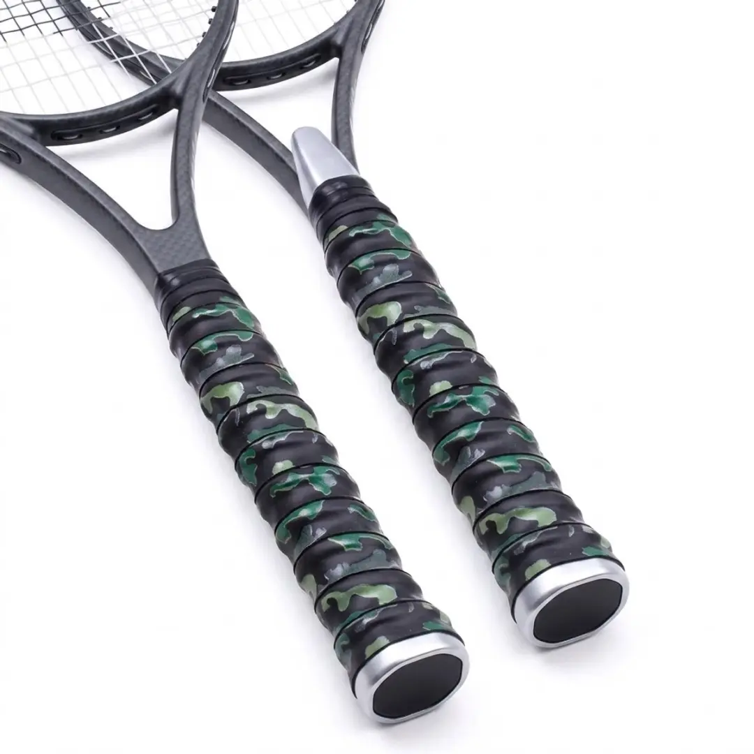 Zwarte camouflage tennis grips overgrip grip tape antislip zweetabsorberend 2 st