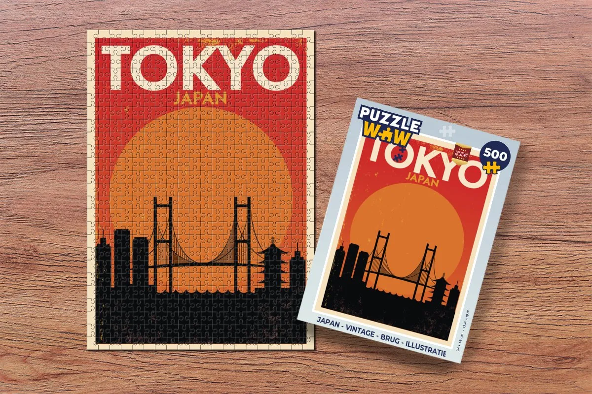 PuzzleWow Vintage Brug Legpuzzel 500 Stuks - Multicolor