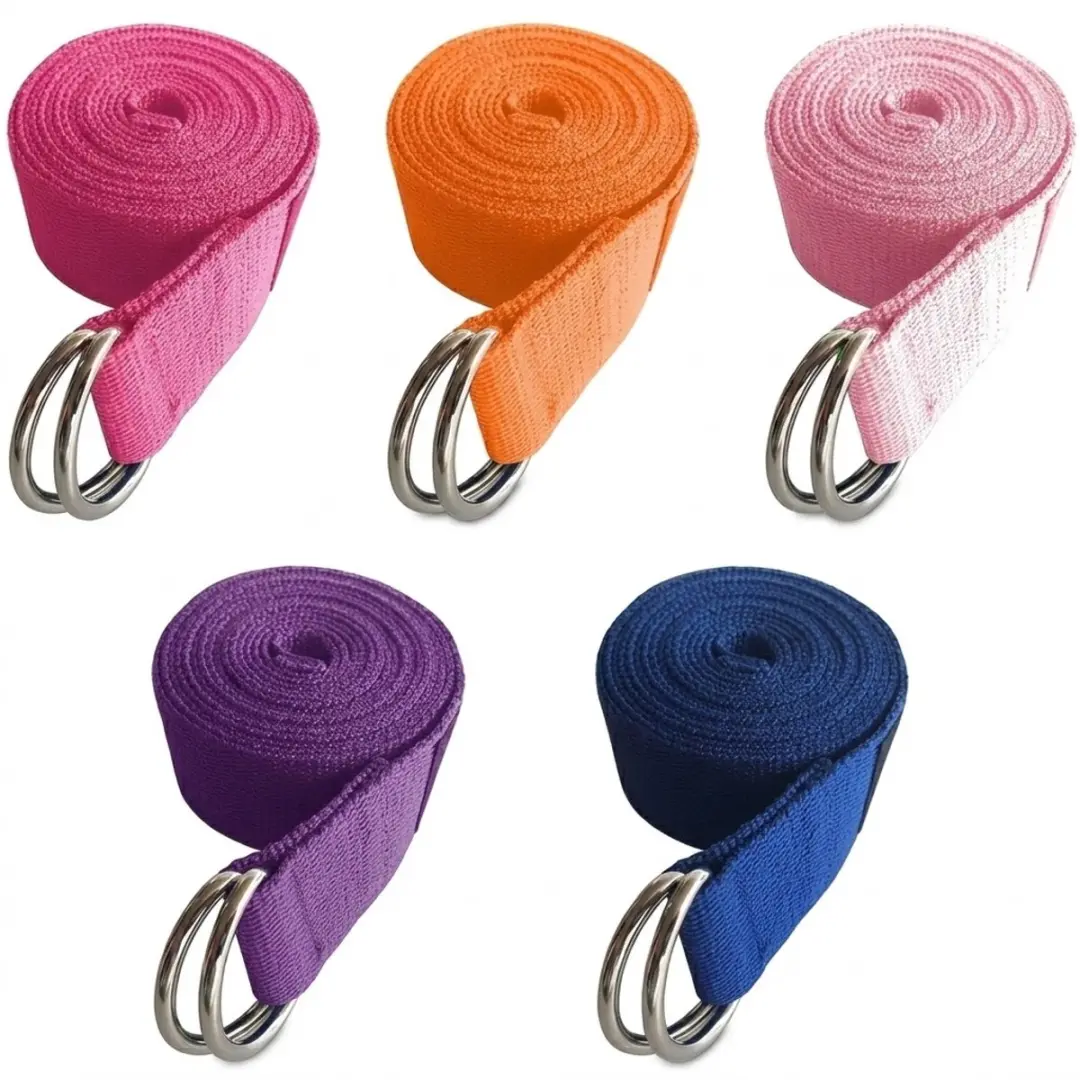 Multikleurige yoga riemen verstelbare D ring oefenbanden set van 5 unisex voor y
