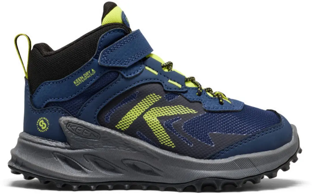 Zionic Mid Jongens Wandelschoenen Leer Blauw Waterdicht