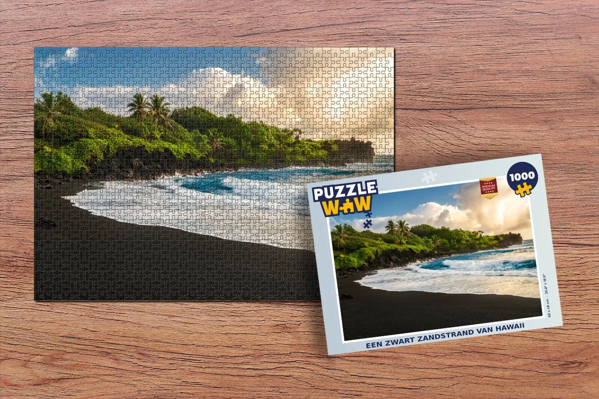 PuzzleWow Hawaii Zwart Zandstrand Legpuzzel 1000 Stuks