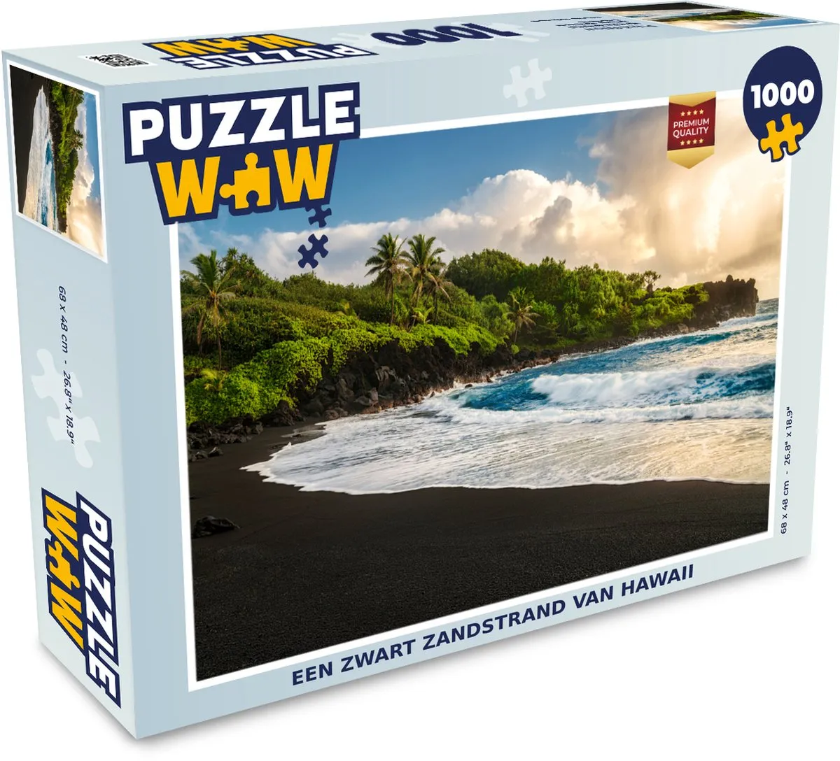 PuzzleWow Hawaii Zwart Zandstrand Legpuzzel 1000 Stuks