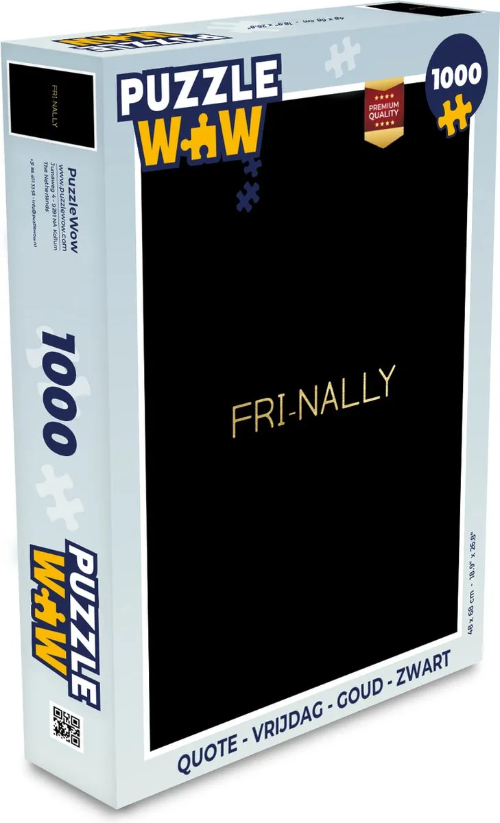 PuzzleWow Quote Vrijdag Legpuzzel 1000 Stuks