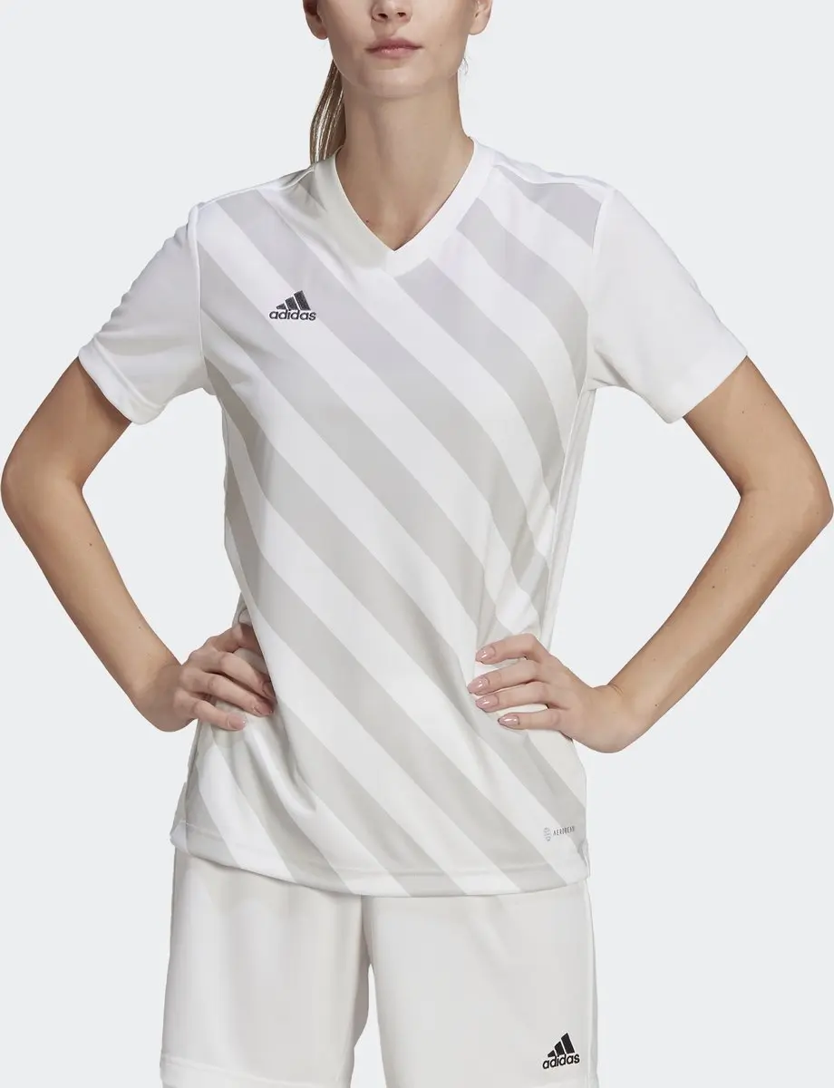 Adidas Entrada 22 Graphic Voetbalshirt Dames Wit 2XS
