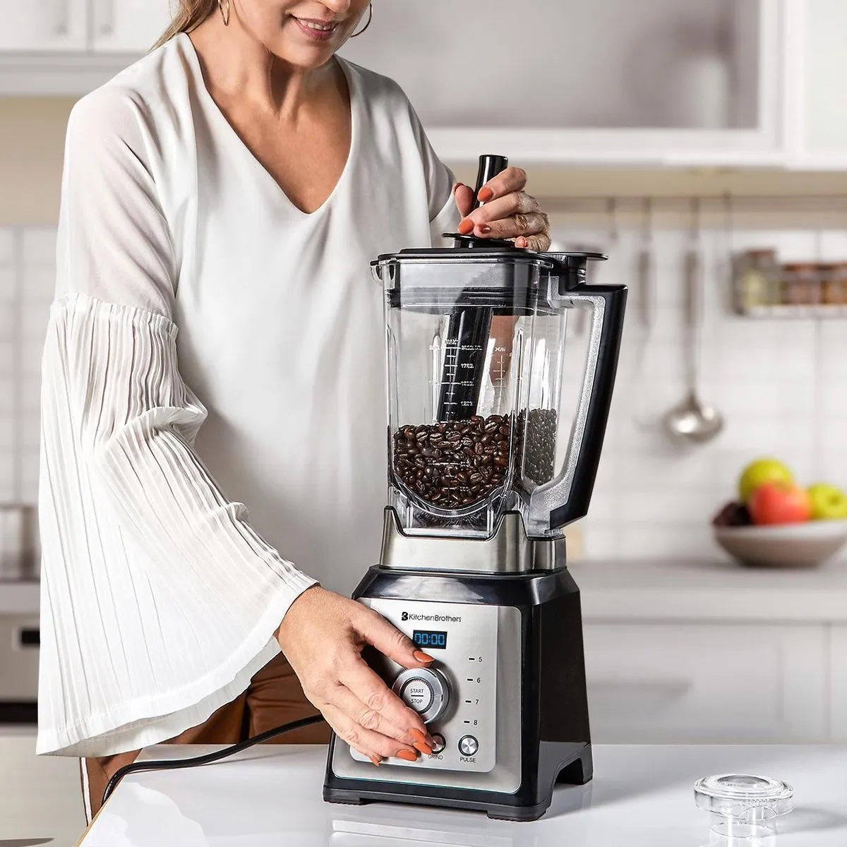 KitchenBrothers Power Blender 2000W - 2L - 12 Snelheden - RVS