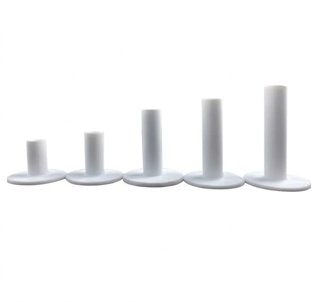 Witte rubberen golf tees set 5 delig