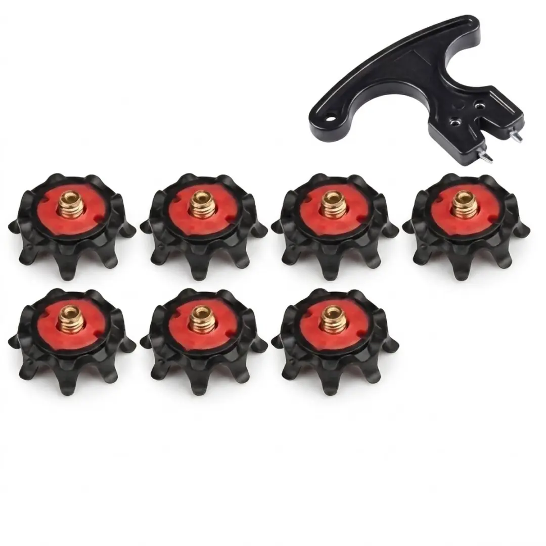 Zwart rode golf spikes schoen noppen vervanging set 7 stuks unisex met metalen s
