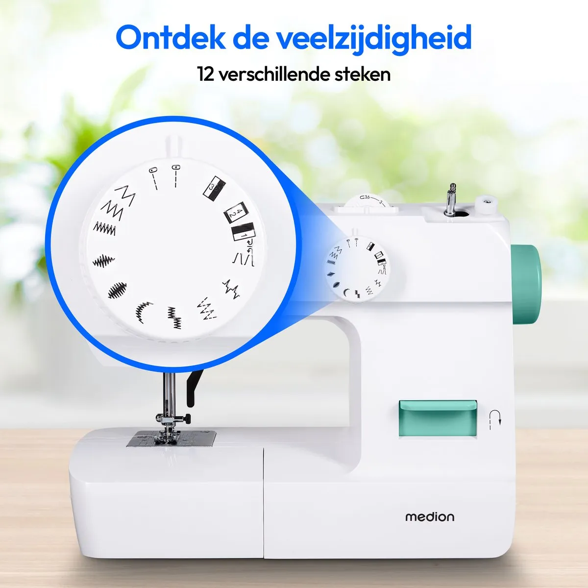 Medion SM70 Naaimachine MD11179 - 12 Steken - Turkoois