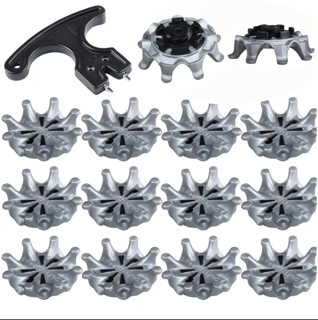 Zilverkleurige golf spikes schoen noppen vervanging set 14 delig unisex met verw