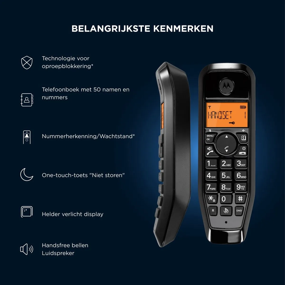 Motorola S1201 DECT Telefoon - Zwart