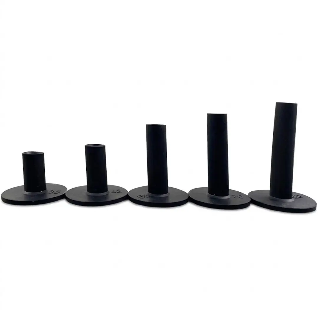 Zwarte rubberen golf tees set 5 delig