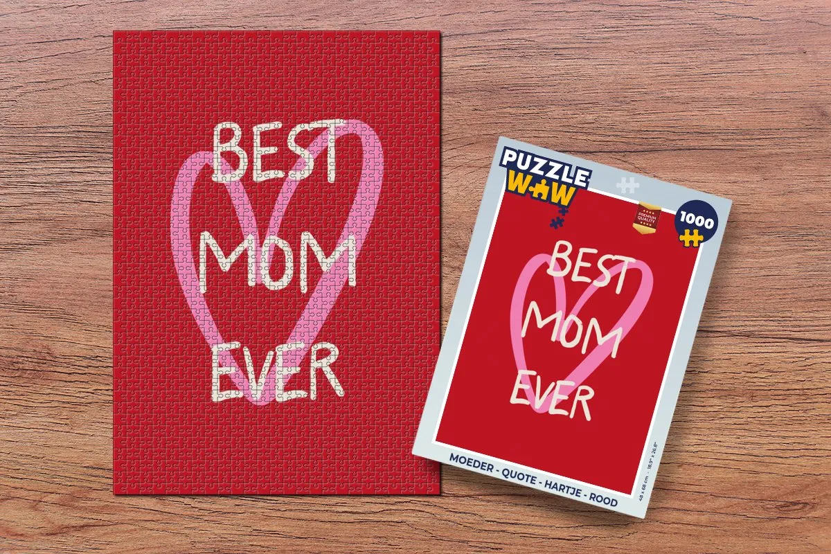 PuzzleWow Legpuzzel Moeder - Quote 1000 Stuks - Rood