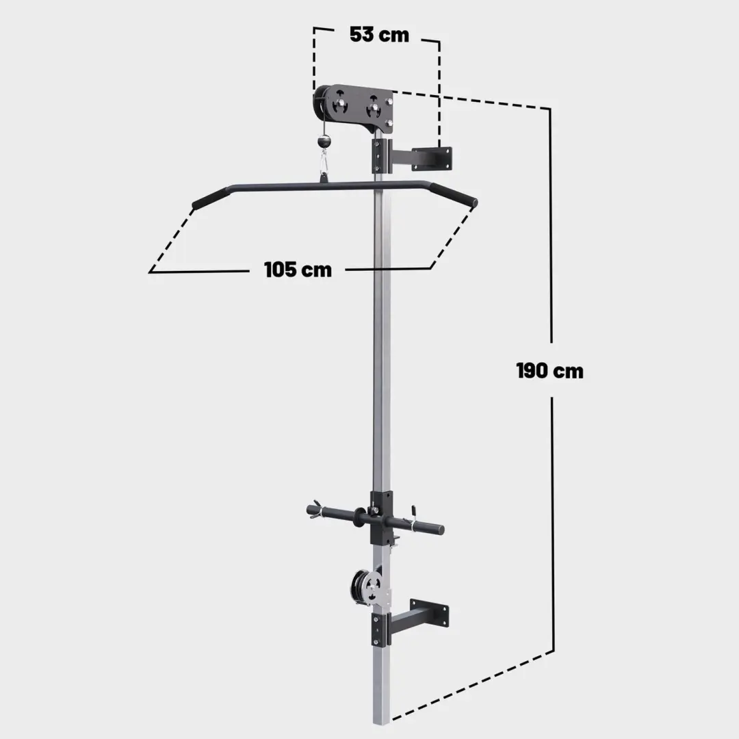 Gorilla Sports Lat Pulley Kabelstation Wandmontage - 300 kg - Zilver - afbeelding 4 van 6