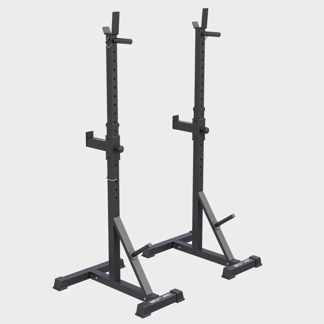 Gorilla Sports Squat- en Bankdruksteunen Pro Verstelbaar - Tot 500 kg - Zwart - afbeelding 2 van 6