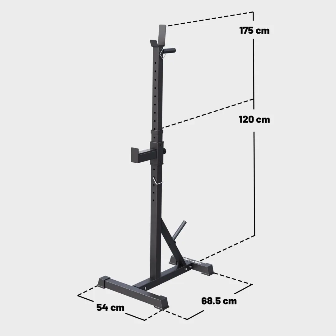 Gorilla Sports Squat- en Bankdruksteunen Pro Verstelbaar - Tot 500 kg - Zwart - afbeelding 5 van 6
