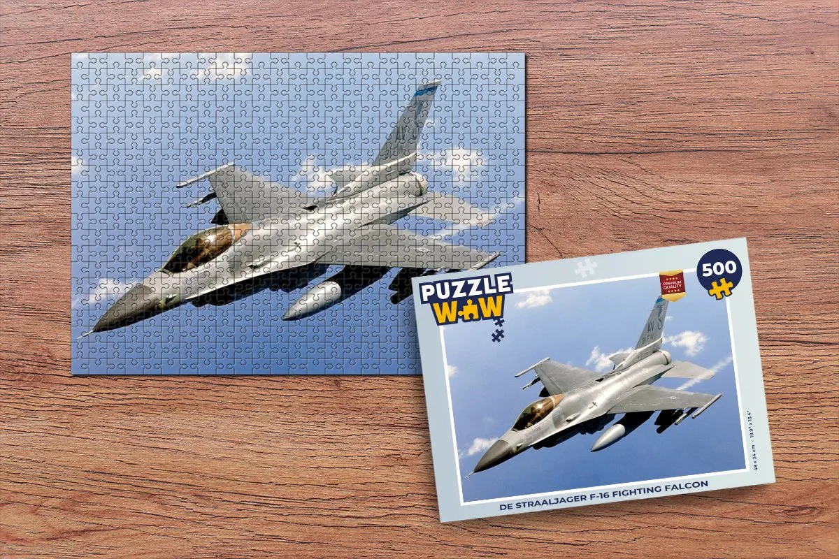 PuzzleWow F-16 Fighting Falcon Legpuzzel 500 Stuks