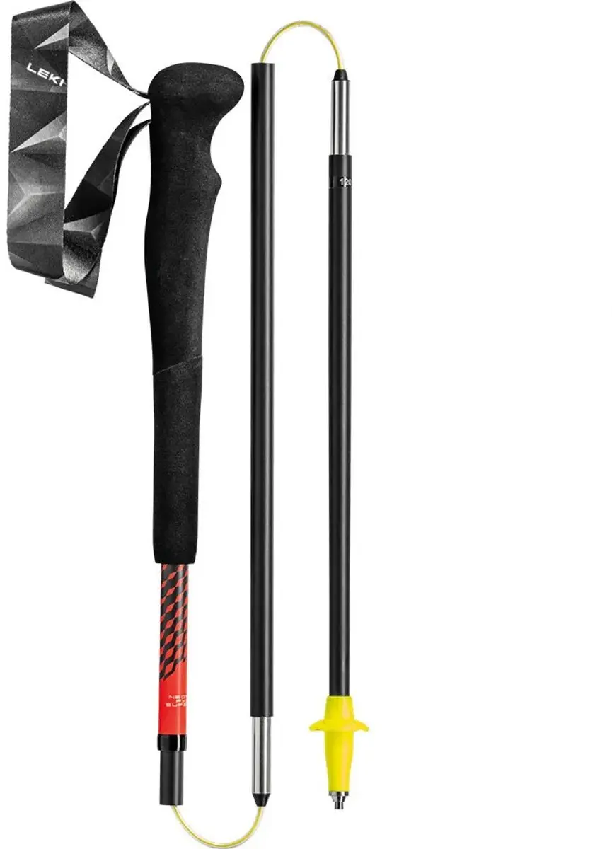 LEKI Neotrail FX.One Superlite Trail Stokken 125cm - Carbon - Zwart/Rood - afbeelding 3 van 6