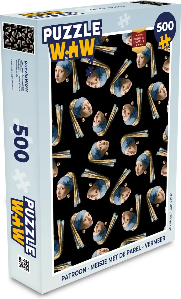 PuzzleWow Vermeer Meisje met de parel Legpuzzel 500 Stuks