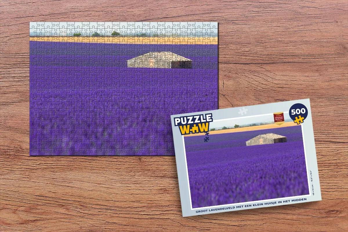 PuzzleWow Legpuzzel Lavendelveld 500 Stuks - Multicolor