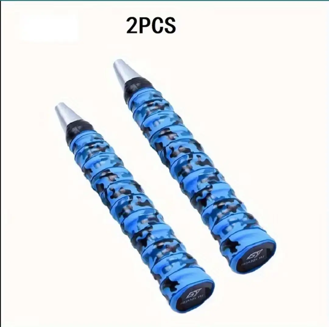 Blauwe camouflage tennis grips overgrip grip tape antislip zweetabsorberend 2 st