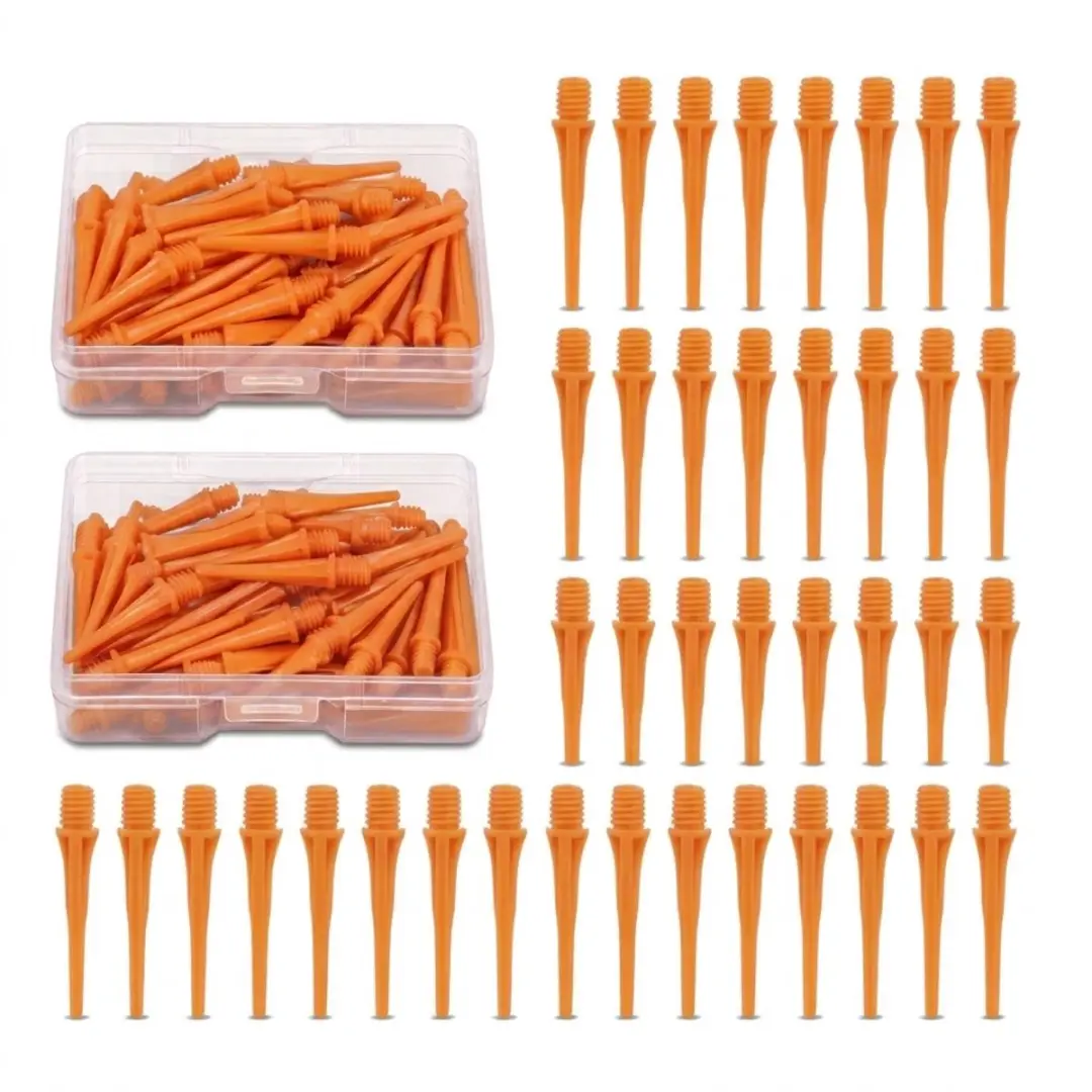 Oranje dart tips soft tip set 180 stuks darts accessoires kunststof dart punten