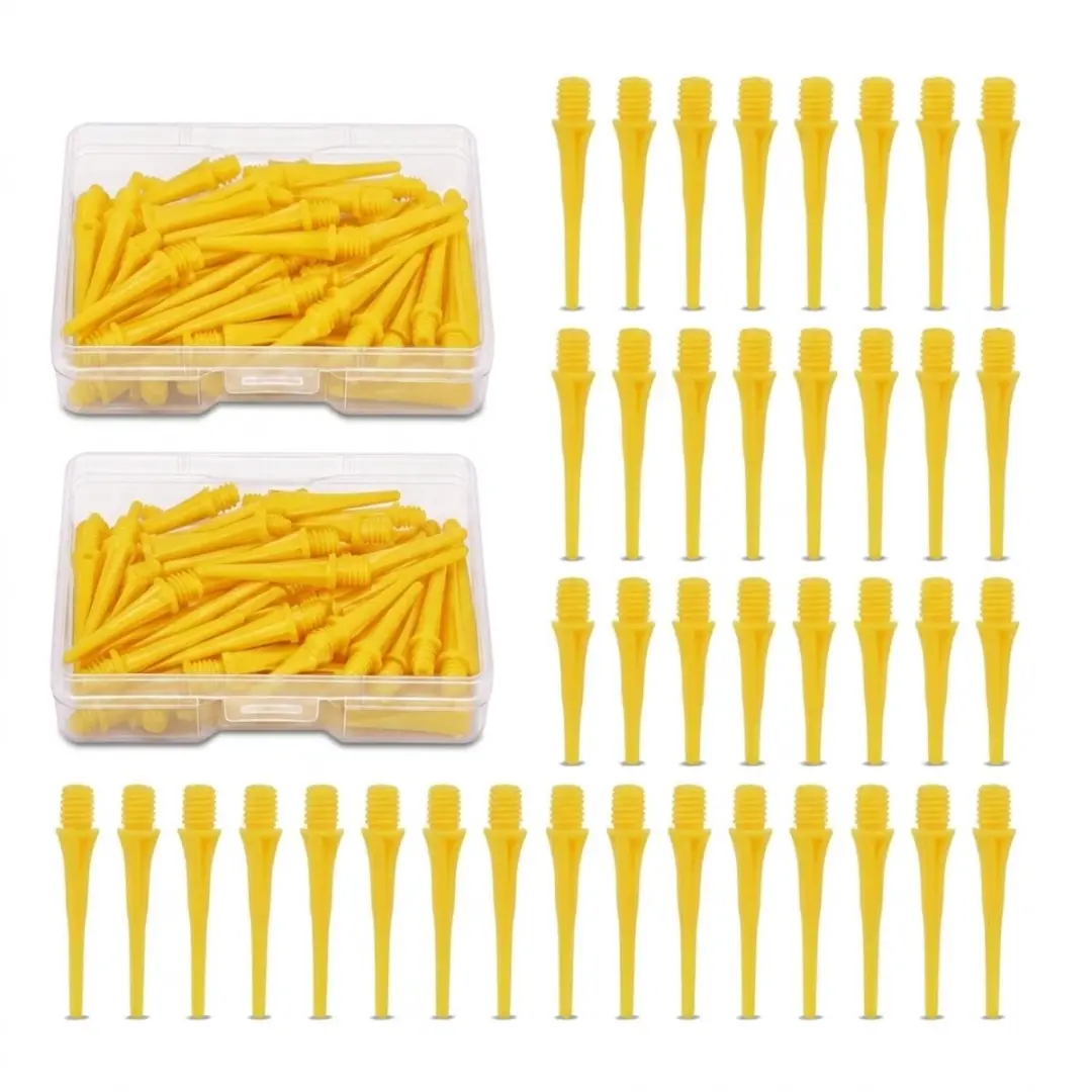 Gele dart tips soft tip set 120 stuks darts accessoires kunststof dart punten ve