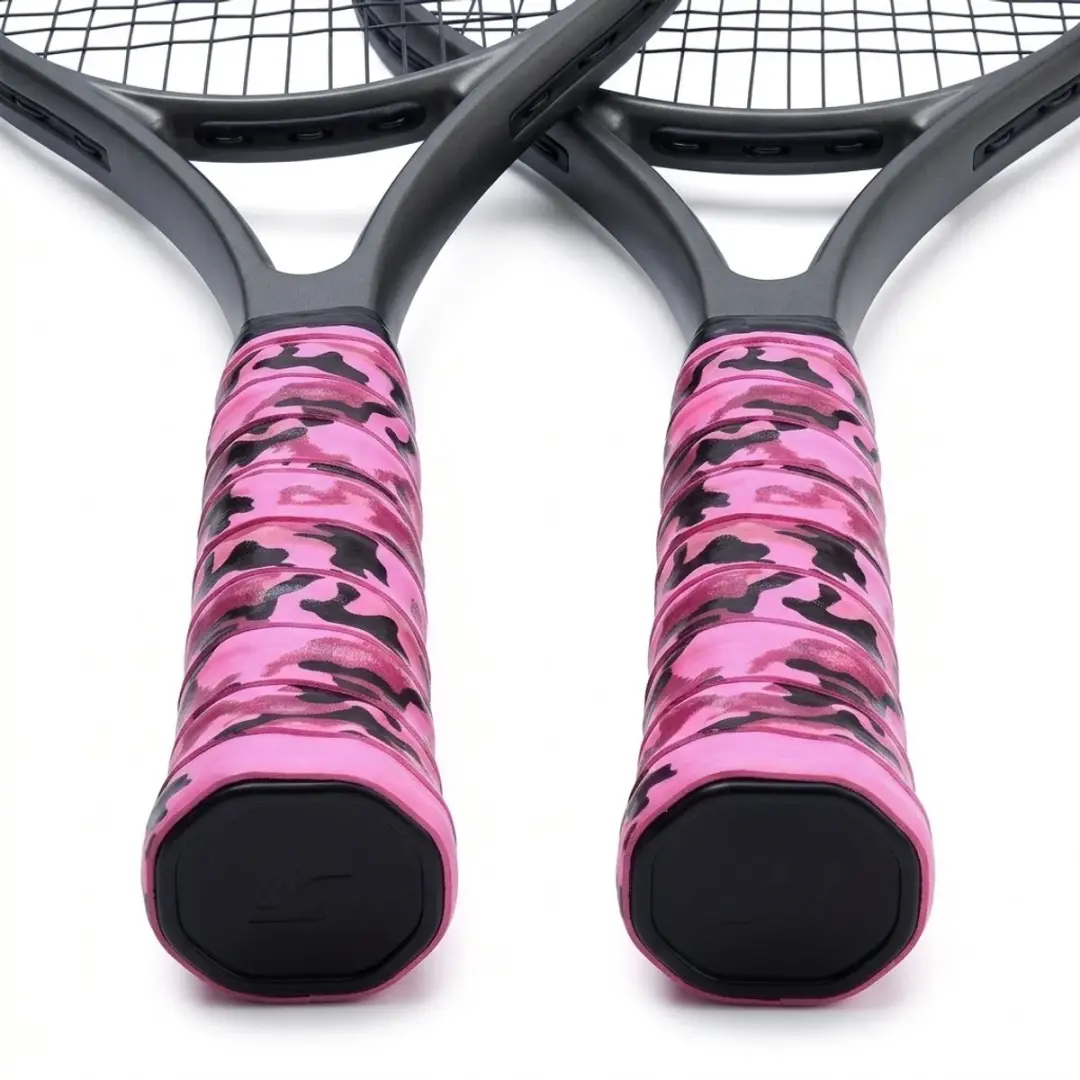 Roze camouflage tennis grips overgrip grip tape antislip zweetabsorberend 2 stuk