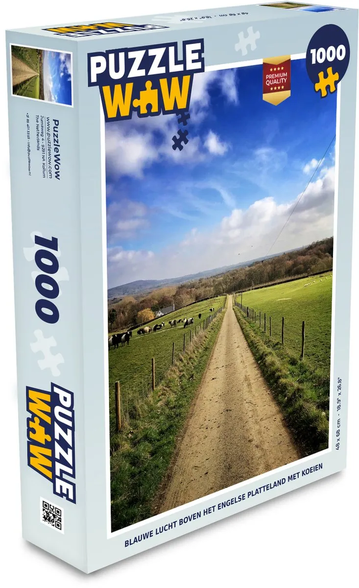 PuzzleWow Wolken & Koe Legpuzzel 1000 Stuks - Multicolor