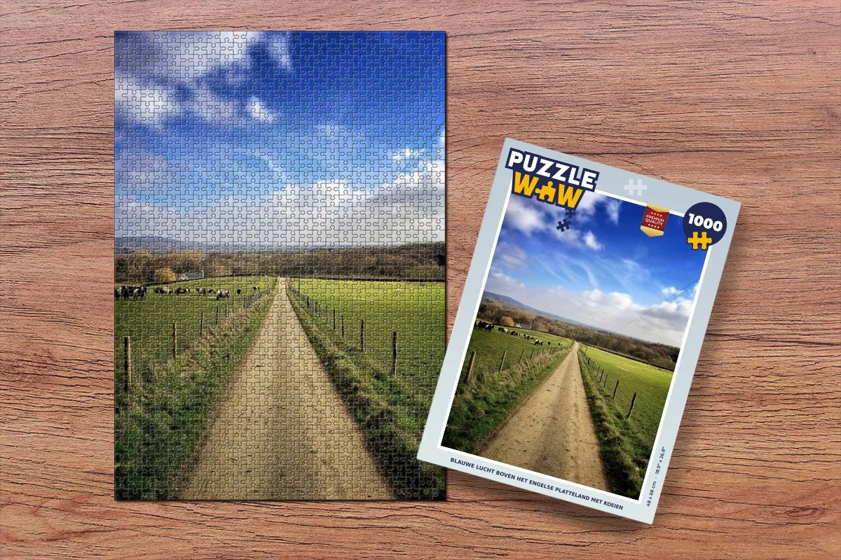 PuzzleWow Wolken & Koe Legpuzzel 1000 Stuks - Multicolor