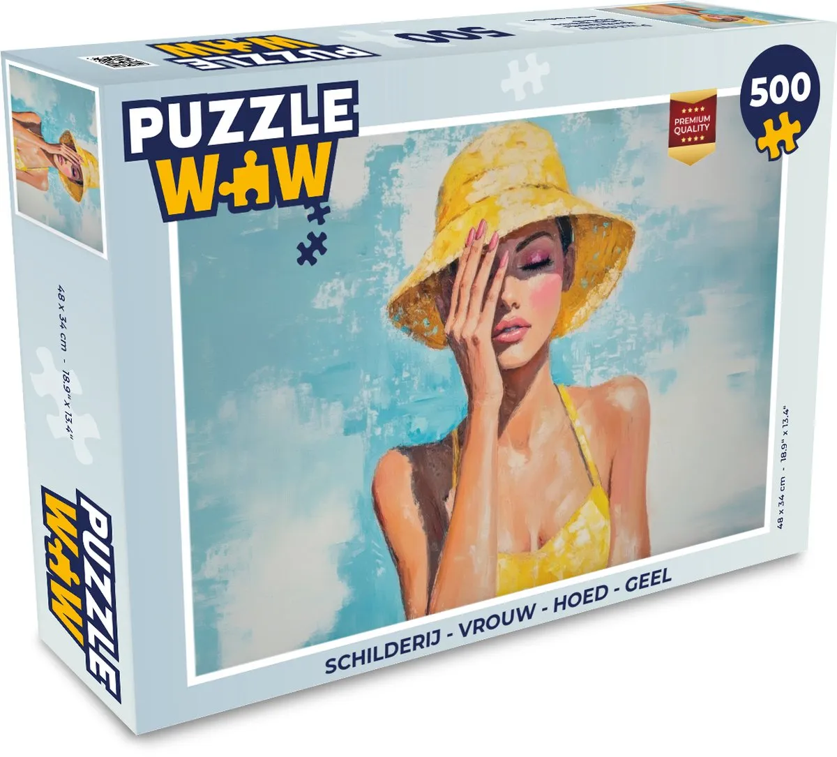 PuzzleWow Legpuzzel Vrouw met Hoed